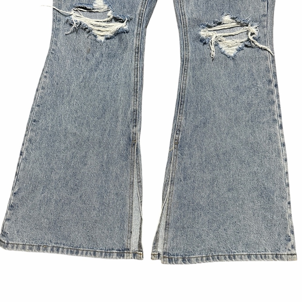 Women’s Y2K Rock & Roll Light Wash Flare High Rise Denim Jeans Size 27x32 - Picture 3 of 8